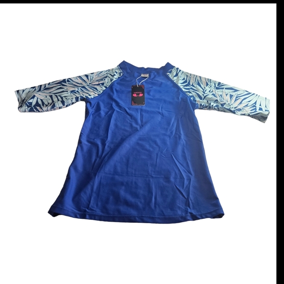 SHEKINI Swimwear Rash guard  Top Short sleeve - Royal Blue - Picture 3 of 4